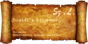 Szalók Lizander névjegykártya